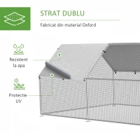 Pawhut Cusca Gaini Metalica – Acoperis Oxford & Usa cu Blocaj(m-4)