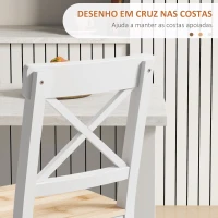 HOMCOM Conjunto de 2 Bancos de Bar de Madeira com Encosto e Apoio para os Pés Estilo Rústico para Cozinha 41x46x97.5 cm Natural(m-5)