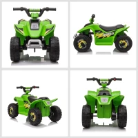Homcom ATV Electric pentru Copii – 6V, Verde, Viteza 2,8-4,6 km/h(m-8)