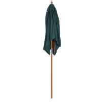 Outsunny Parasol de jardin extérieur Parasol rectangulaire inclinable bois polyester haute densité 2L x 1,5l x 2,3H m vert foncé(m-7)