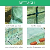 Outsunny Sera cu Tuburi din Otel si Invelis in Polietilen cu 3 Porti Verde 400 x 100 x80cm(m-4)