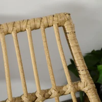 Outsunny Fotel Ogrodowy, Obrotowy, Wiklinowy z Plecionki z Kunstrattanu, Rama Aluminiowa, Poduszki na Siedzisko, naturalny + beżowy, 65 x 70 x 66 cm(m-7)