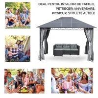 Foisor Gradina 3,6×3 m – Policarbonat Anti-UV & Pereti Laterali(m-7)
