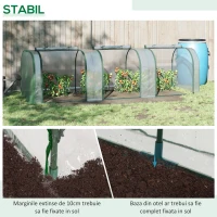 Outsunny Sera tip tunel din PVC transparent si otel, pentru plante si flori, cu usi cu fermoar, 295x100x80 cm(m-6)