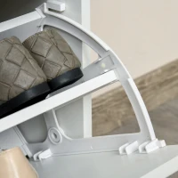 Homcom Bancheta Pantofar Lemn – Cu Sertare, Perna & Raft 8 Perechi(m-13)