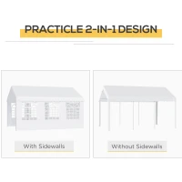 Outsunny Foisor pentru Exterior, Marchiza pentru Petreceri, Nunta si Cadru din Otel, 6 x 4 m(m-6)