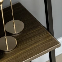 HOMCOM Estantería de Escalera con 5 Estantes de Estilo Industrial para Salón Dormitorio Oficina 60,5x35x171 cm Nogal(m-7)