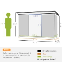 Outsunny Corrugated Garden Metal Storage Shed Outdoor Equipment Tool Box with Kit Ventilation Doors 9x 4FT Light Grey(m-3)
