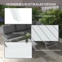 Outsunny Zestaw mebli ogrodowych Loungemöbel-Set 4-częściowy, 115 cm x 61 cm x 65 cm, Szary + Biały(m-7)
