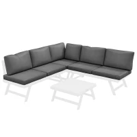 Outsunny Zestaw mebli ogrodowych Loungemöbel-Set 4-częściowy, 115 cm x 61 cm x 65 cm, Szary + Biały(m-1)