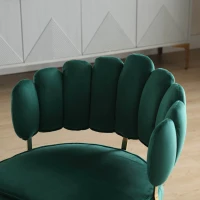 Set di 2 Sedie da Pranzo in Velluto Morbido con Schienale Ergonomico e Braccioli, per Soggiorno e Camera da Letto, Smeraldo(m-7)