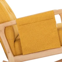 Poltrona de Baloiço com Apoio para os Pés para Sala de Estar 65x85x94 cm Amarelo(m-7)