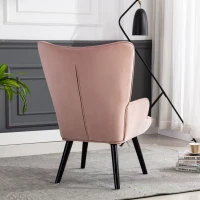 Fauteuil Relax Moderne capitonné pour Salon et Chambre à Coucher - Confort et Style en Velours, Rose(m-6)