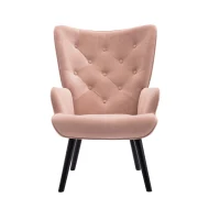 Fauteuil Relax Moderne capitonné pour Salon et Chambre à Coucher - Confort et Style en Velours, Rose(m-5)