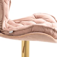 Set di 2 Sgabelli da Bar Girevoli Regolabili, con Poggiapiedi per Cucina e Sala da Pranzo, Rosa(m-7)