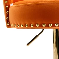 Ensemble de 2 tabourets de bar pivotants et réglables avec repose-pieds pour cuisine et salle à manger, Orange(m-8)