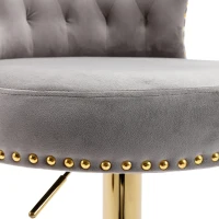 Ensemble de 2 tabourets de bar pivotants et réglables avec repose-pieds pour cuisine et salle à manger, Gris(m-10)