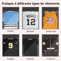 HOMCOM Frame box T-frame cadre aluminium pour maillot porte acrylique doublure interne feutre 70 x 90 cm(m-5)