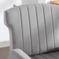 Fauteuil de Relaxation en tissu velours, Design Élégant et Moderne pour Salon et Séjour, Gris(m-9)