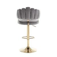 Set di 2 Sgabelli da Bar Girevoli e Regolabili in Altezza con Poggiapiedi, Stile Retro per Cucina e Sala da Pranzo, Grigio(m-6)