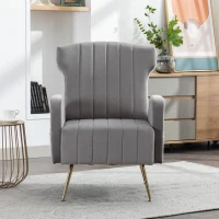 Fauteuil de Relaxation en tissu velours, Design Élégant et Moderne pour Salon et Séjour, Gris(m-8)