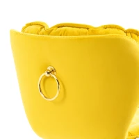 Ensemble de 2 Tabourets de Bar Pivotants Réglables en velours, avec Repose-pieds pour Cuisine et Salle à Manger, Jaune(m-8)