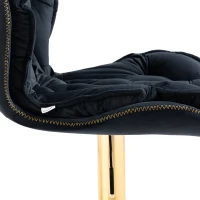 Ensemble de 2 Tabourets de Bar Pivotants Réglables en velours, avec Repose-pieds pour Cuisine et Salle à Manger, Noir(m-7)