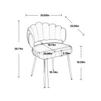 Set di 2 Sedie da Pranzo in Velluto Morbido con Schienale Ergonomico e Braccioli, per Soggiorno e Camera da Letto, Nero(m-3)