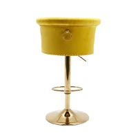 Ensemble de 2 tabourets de bar pivotants et réglables avec repose-pieds pour cuisine et salle à manger, Jaune(m-5)