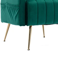 Poltrona da Relax con Piedi Dorati, Design Elegante e Modernoper Soggiorno e Salotto, Smeraldo(m-4)