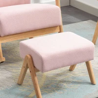 Sillón Mecedora con Reposapiés para Sala de Estar y Salón Rosa(m-8)