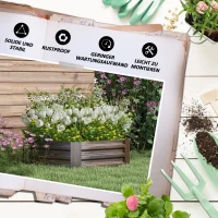 Outsunny Podwyższone łóżko ogrodowe na zioła, odporne na warunki atmosferyczne, otwarta dolna część, 113 x 98 x 30 cm, Ciemnobrązowe(m-7)