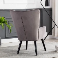 Fauteuil Relax Moderne capitonné pour Salon et Chambre à Coucher - Confort et Style en Velours, Gris(m-5)