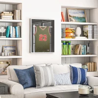 HOMCOM Frame box T-frame cadre aluminium pour maillot porte acrylique doublure interne feutre 70 x 90 cm(m-9)