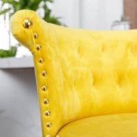 Ensemble de 2 tabourets de bar pivotants et réglables avec repose-pieds pour cuisine et salle à manger, Jaune(m-6)