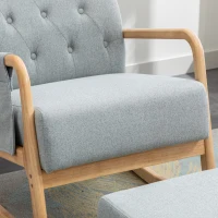 Fauteuil à bascule ergonomique avec repose-pieds rocking chair grand confort, Gris(m-7)