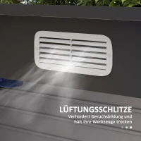 Outsunny Szopa ogrodowa stalowa, szopa na narzędzia, podwójne drzwi, 249D x 121S x 166/183Wcm, Szary(m-6)