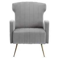 Fauteuil de Relaxation en tissu velours, Design Élégant et Moderne pour Salon et Séjour, Gris(m-5)