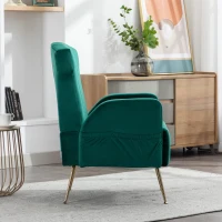 Poltrona da Relax con Piedi Dorati, Design Elegante e Modernoper Soggiorno e Salotto, Smeraldo(m-7)