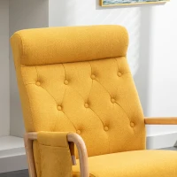 Poltrona de Baloiço com Apoio para os Pés para Sala de Estar 65x85x94 cm Amarelo(m-9)