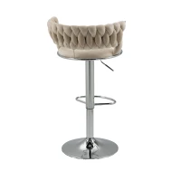 Set di 2 Sgabelli da Bar Girevoli e Regolabili con Poggiapiedi, Design Elegante per Cucina e Sala da Pranzo, Avorio(m-5)