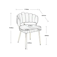 Set di 2 Sedie da Pranzo in Velluto Morbido con Schienale Ergonomico e Braccioli, per Soggiorno e Camera da Letto, Smeraldo(m-3)