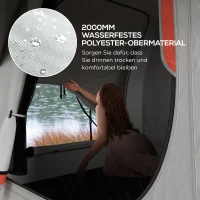 Outsunny Namiot samochodowy Campingowy, 3 drzwi, odporny na warunki atmosferyczne, 239cm x 210cm x 210cm, Pomarańczowy + Niebieski(m-6)