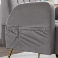 Fauteuil de Relaxation en tissu velours, Design Élégant et Moderne pour Salon et Séjour, Gris(m-6)