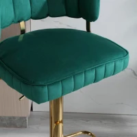 Set di 2 Sgabelli da Bar Girevoli e Regolabili in Altezza con Poggiapiedi, Stile Retro per Cucina e Sala da Pranzo, Smeraldo(m-9)