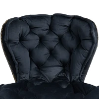 Ensemble de 2 Tabourets de Bar Pivotants Réglables en velours, avec Repose-pieds pour Cuisine et Salle à Manger, Noir(m-6)