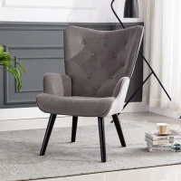 Fauteuil Relax Moderne capitonné pour Salon et Chambre à Coucher - Confort et Style en Velours, Gris(m-1)
