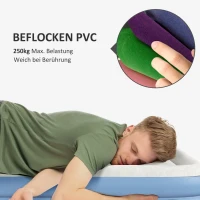 Outsunny Materac kempingowy dla 2 osób, dmuchany, z wbudowaną pompą, torbą na transport, 203 x 152 x 46 cm, Jasnoniebieski(m-6)