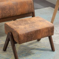 Fauteuil à bascule ergonomique avec repose-pieds rocking chair grand confort, Marron(m-8)