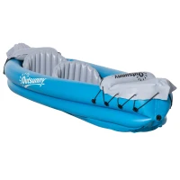 Outsunny Canoa Gonfiabile 2 Posti in PVC con 2 Remi in Alluminio e Accessori, Azzurro(m-10)